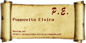 Poppovits Elvira névjegykártya